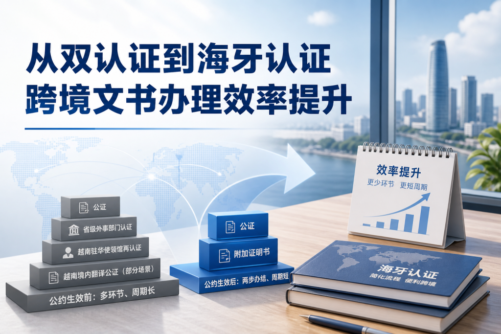 从双认证到海牙认证 跨境文书办理效率提升